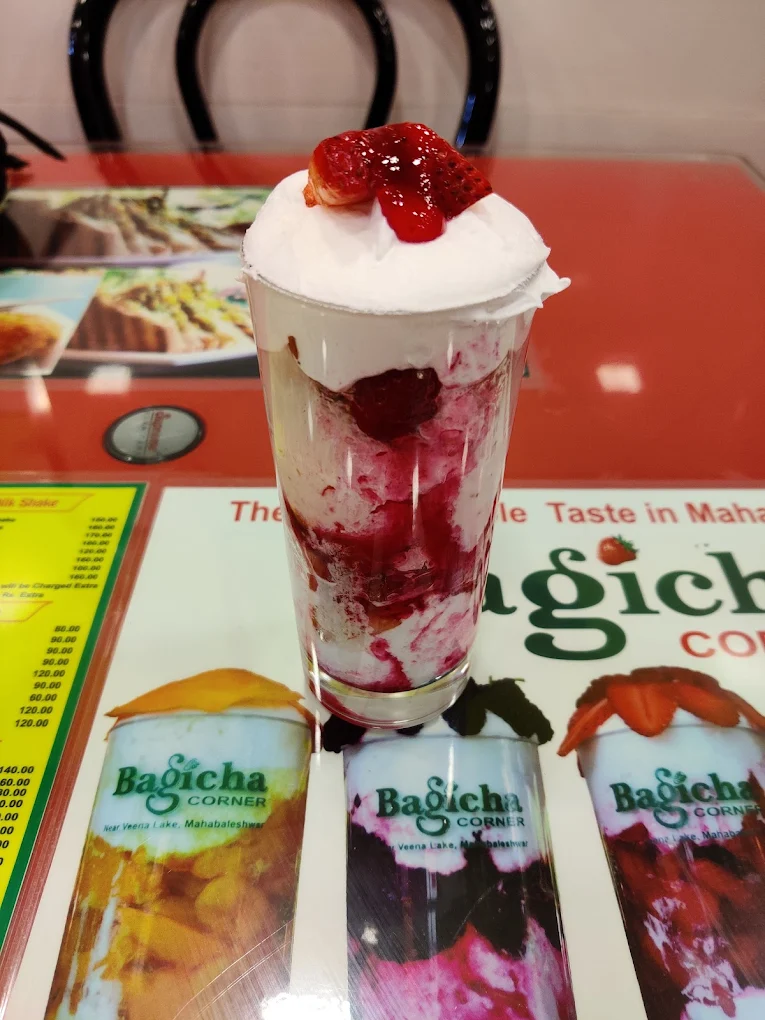 Mahabaleshwar strawberry cream dessert