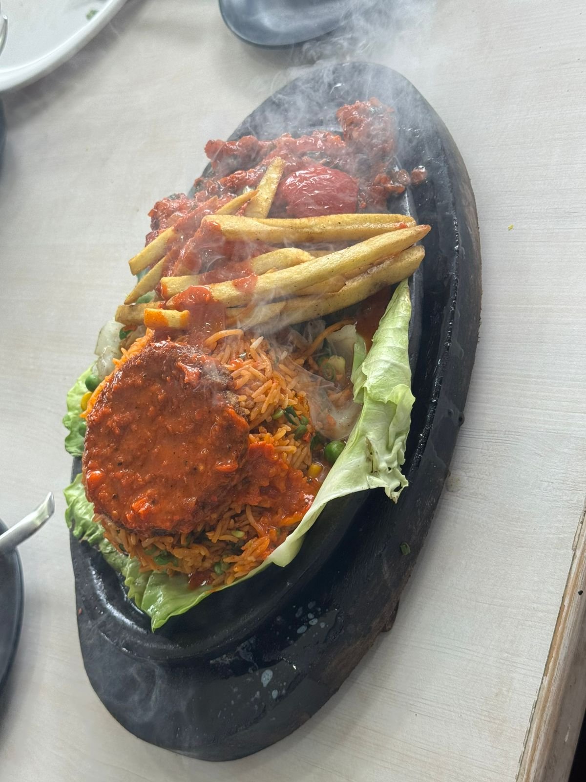 Veg sizzler platter